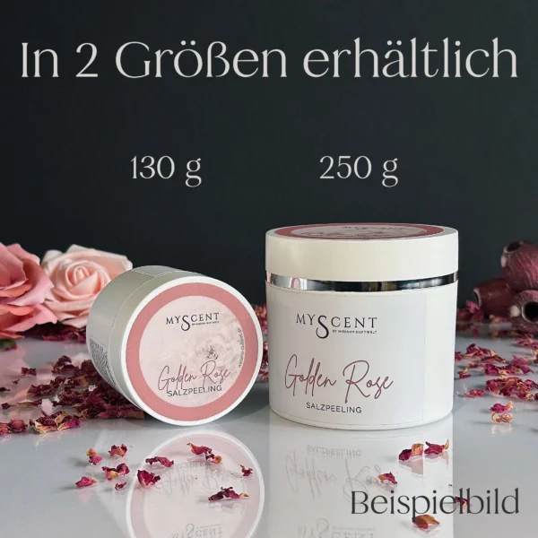 Die Salzpeelings sind in zwei Größen erhältlich: 130g und 150g im praktischen, wiederverschließbaren Tiegel.